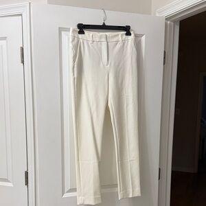 White House Black Market Cream Tailored Trousers